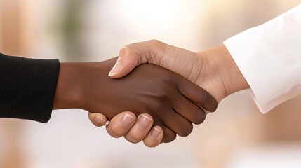 Mentor mentee relationship symbolized by close-up handshake