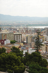 Panorama of Cagliari opening from the Bastion San Remy, Italy, Sardinia
