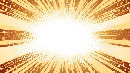 Fototapeta premium Golden Abstract Background with Rays and Halftone Dots. Image Illustration background for presentation and wallpaper 