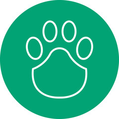 Wolf Paw Print line circle icon