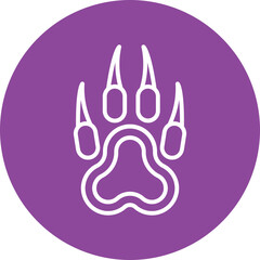 Lion Paw Print line circle icon