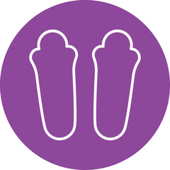 Rabbit Hoof Print line circle icon