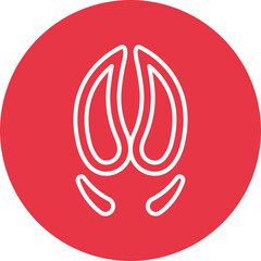 Goat Hoof Print line circle icon