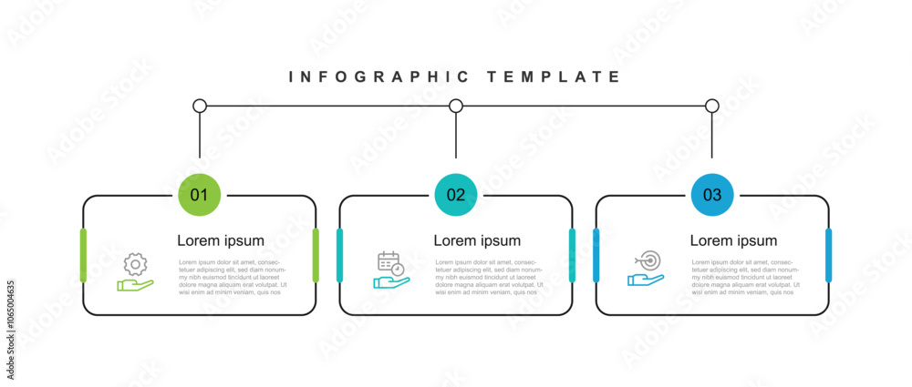 Aufkleber Design template infographic vector with 3 step or option suitable for business information and web presentation