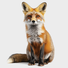 Naklejka premium Isolated Winter Fox on White Background