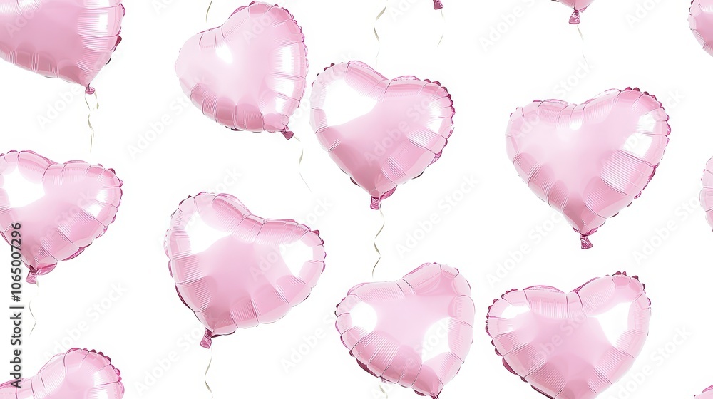 Wall mural a seamless pattern of pastel-colored hearts and bokeh, creating a dreamy, romantic background with a