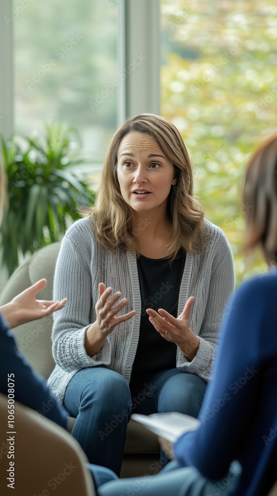 Fototapete a group of social workers actively discusses strategies and experiences, sharing insights in a colla