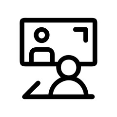 Icon of a work from home virtual meeting theme.