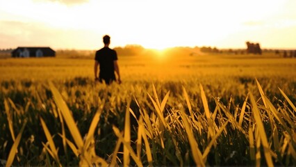 Generative AI, Autumn Tranquility at Sunset