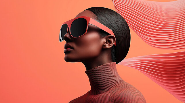 A woman in casual tech attire meticulously calibrates a volumetric projector, adjusting floating 3D patterns and brightness maps in a dynamic optics laboratory setting