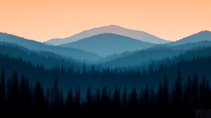 Obraz premium Serene Sunset Mountainscape 