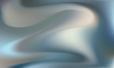 Soft holographic gradient background. Blue grey elegant curves