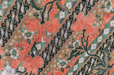 Floral pattern on old sarong