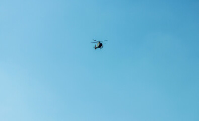 An Inbound Helicopter Coming In To Pick Up Or Drop Off It's Passengers