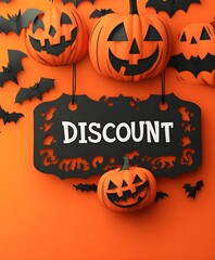 Halloween sales tag with special offer for the festival