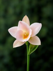 Obraz premium natural macro shot flora background blurred garden scene enhancing the beauty of a single flower in focus, Photorealistic