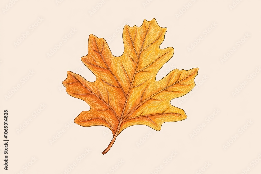Poster a simple illustration of a single leaf on a clean white surface, ideal for use in designs where a su