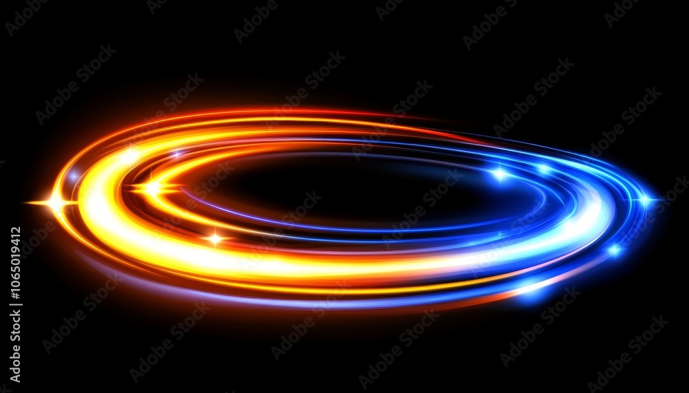 Aufkleber abstract background with luminous swirling, glowing lines and sparkles. light effect.
