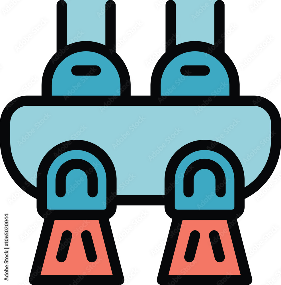 Poster jetpack equipped with a double turbine ensuring powerful thrust for rapid flights, designed in a cap
