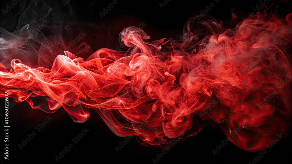 Leinwandbilder intense red smoke swirling in a dark atmosphere, creating a mysterious and dramatic visual effect or