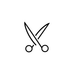 Fototapeta premium Scissors line icon. Scissors icon image isolated on white background.