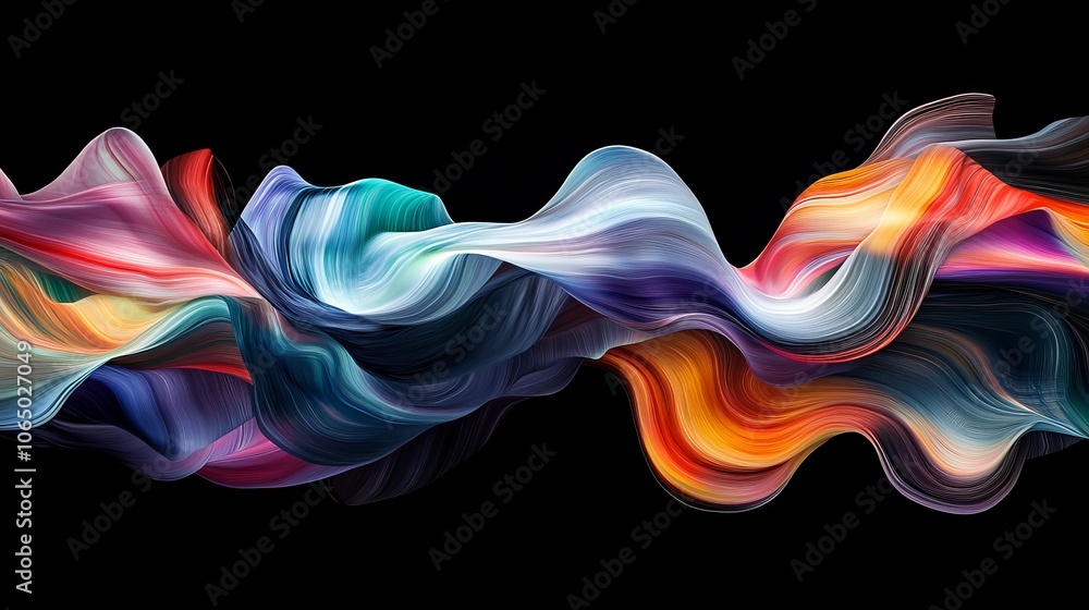 Aufkleber explore the dynamic flow of colorful waves creating a visual symphony of movement and energy