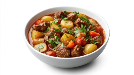 High Angle View of Delicious Beef Stew in a Bowl