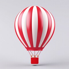 Naklejka premium Colorful hot air balloons, 3d render, Studio lighting photography on isolated background.