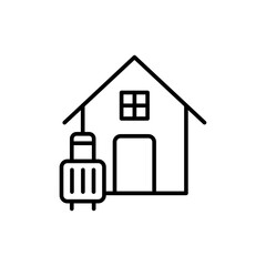 Homestay outline icons, minimalist vector illustration ,simple transparent graphic element .Isolated on white background