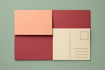 Fototapeta premium Minimalist Postcard Mockup Perfect for showcasing postcard designs, branding projects, or as a simple, clean background