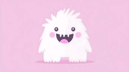 Obraz premium Cute Purple Monster with Simple Lines and Light Design