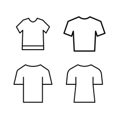 Naklejka premium Shirt line icon set
