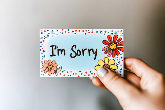 I'm Sorry Card with Childlike Floral Design