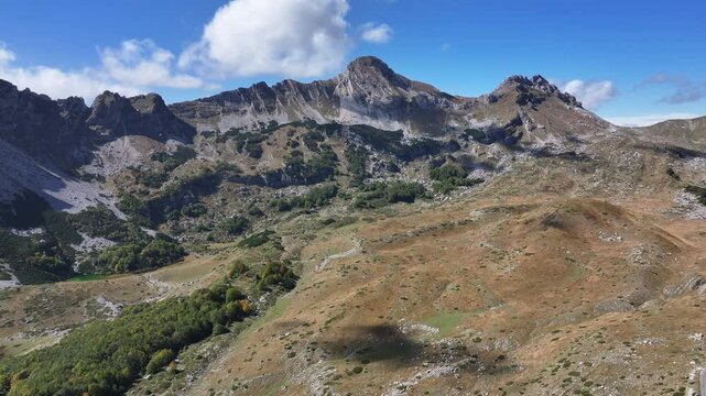 Aerial view of Durmitor National Park, UNESCO World Heritage Site, Montenegro