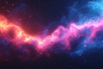 Fototapeta premium Cosmic Nebula with Pink and Blue Swirls and Stars