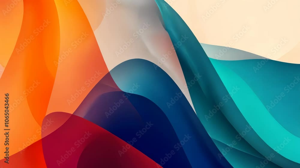 Aufkleber abstract multicolored wavy design with vivid overlapping colorful layers and soft background, perfec