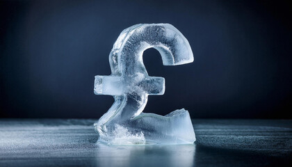 Frozen Pound sign- When markets stall, smart strategies keep your investments cool. ai generated