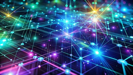 Fototapeta premium Abstract Digital Network Background with Futuristic Lines, Glowing Nodes, and Dynamic Connections for Technology and Innovation Themes