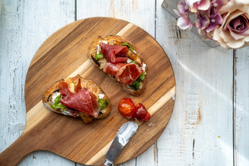 homemade open face sandwiches for brunch