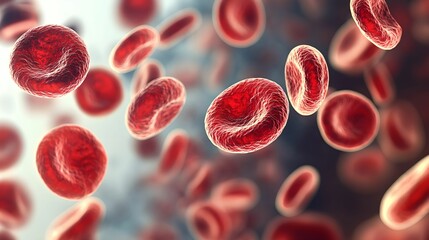 3D Visualization of Red Blood Cells Flowing in a Vein, flow, cell, illumination, ambient