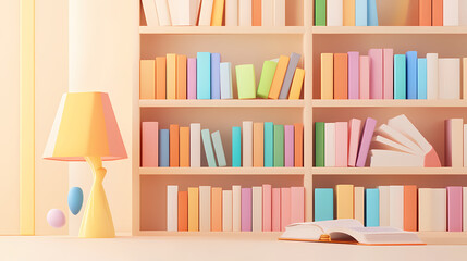 3D vector image paper cute, Library Education knowledge background study school university