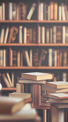 3D vector image paper cute, Library Education knowledge background study school university