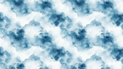 Seamless abstract watercolor pattern featuring soft blurry shades of cloudy blue sky and grainy blue powder explosion perfect for artistic designs