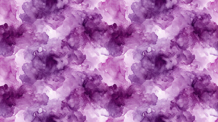 Fototapeta premium Abstract purple watercolor smudges forming a seamless pattern perfect for fabric design or artistic backgrounds