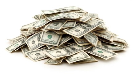 A Heap of United States Dollar Bills