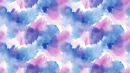 Fototapeta premium Seamless watercolor pattern featuring delicate brush strokes in soothing blue and violet tones ideal for textile and digital design