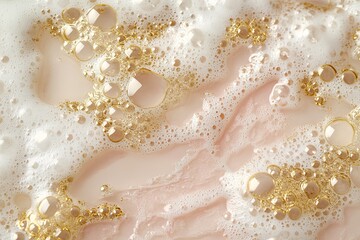 Close-Up of Moisturizing Foam – Water and Bubbles Texture Background