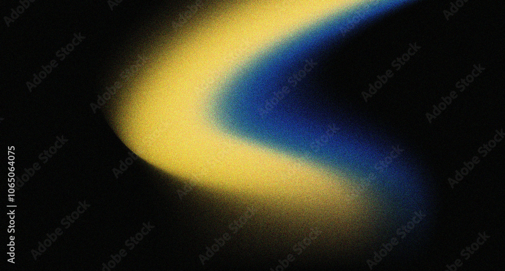 Canvas Prints abstract blue and yellow wave on black background banner curve element with space for text design, o