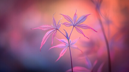 Obraz premium Maple leaves in autumn colors. Beautiful fall colors, defocused image, bokeh background.