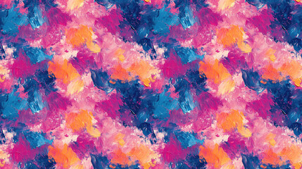 Colorful seamless pattern of contemporary acrylic textures created with a palette knife perfect for artistic backgrounds